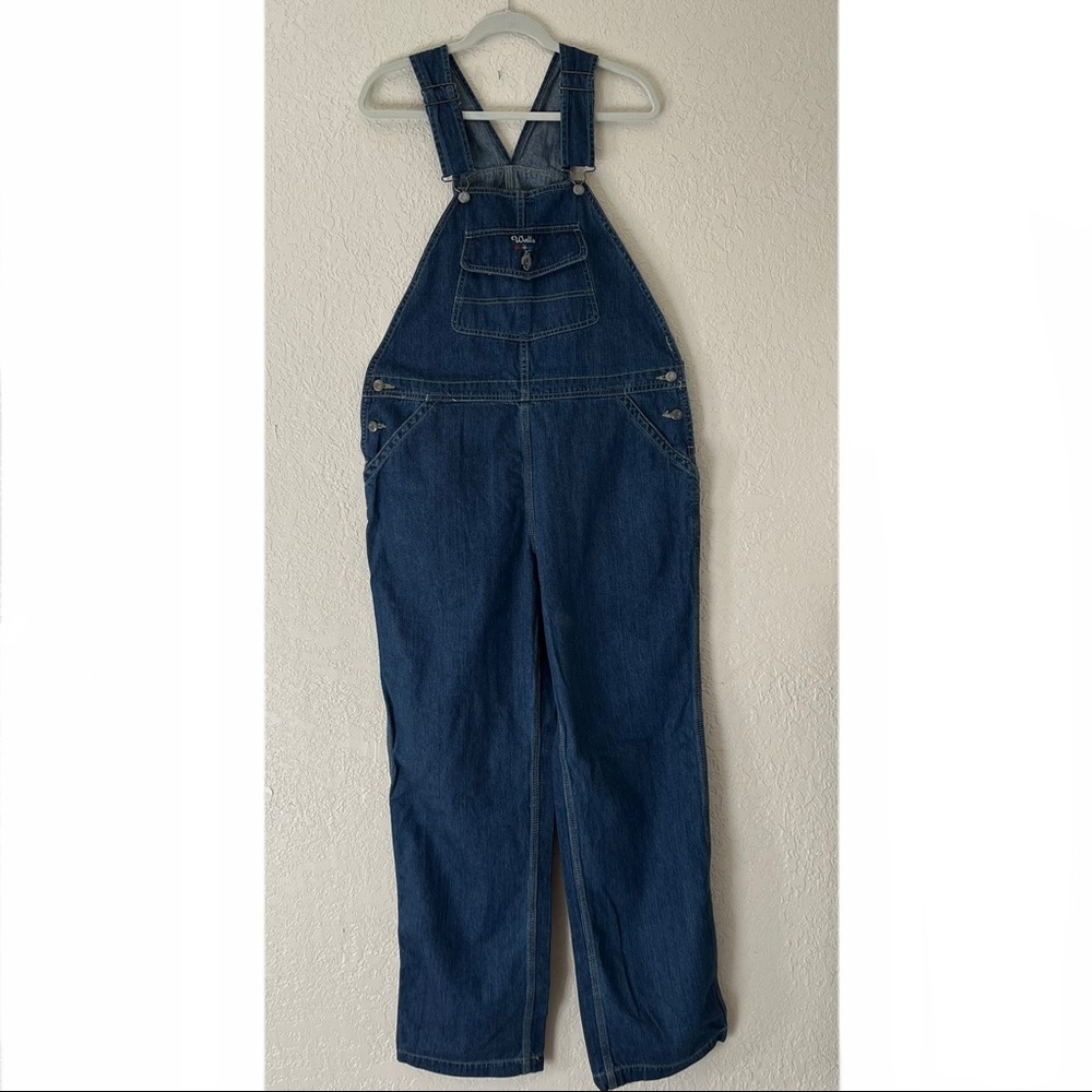 Walls Cowgirl Ranch Wear denim overalls, Large, blue